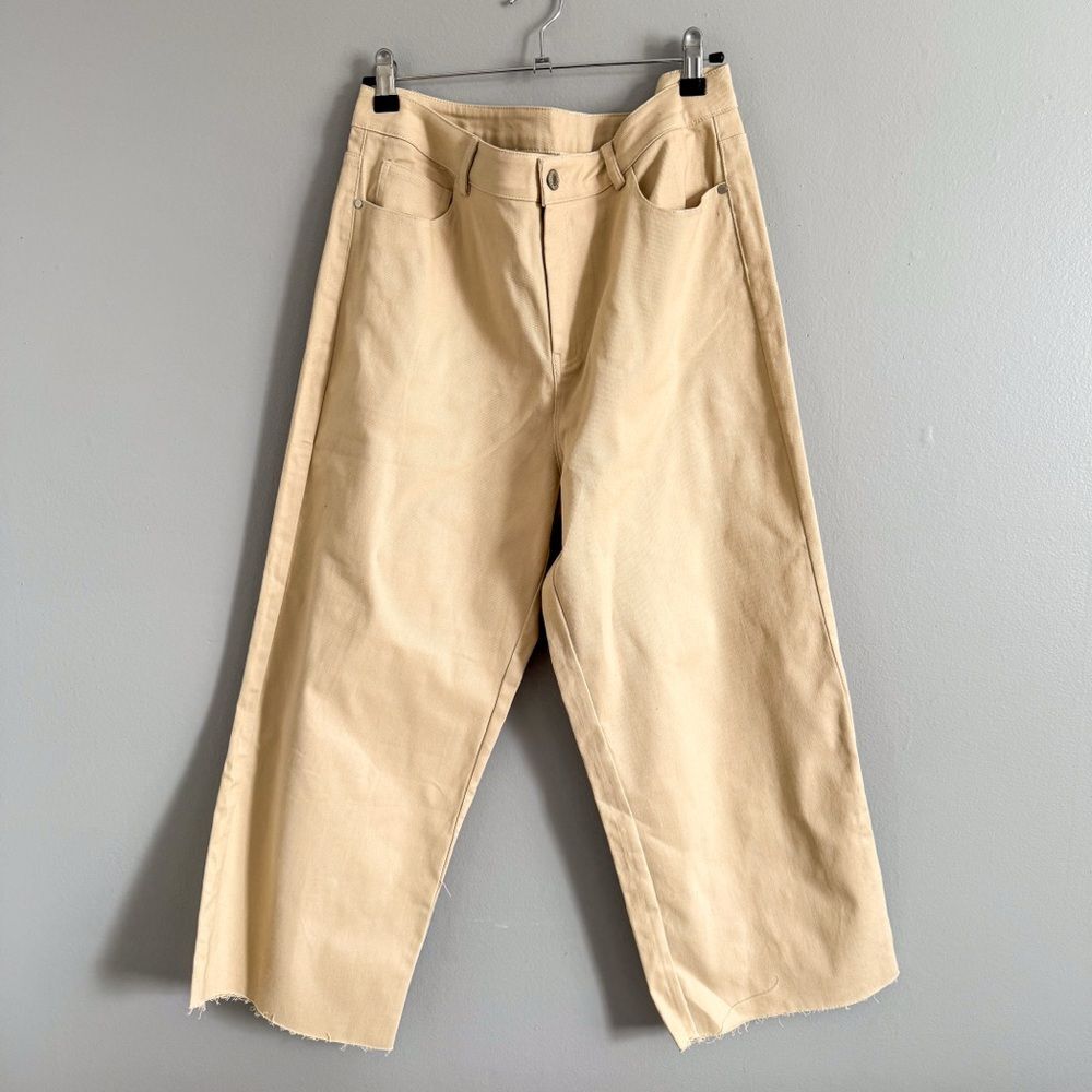 ee:some Tan Wide Leg Cropped High Rise Pants Size Large
